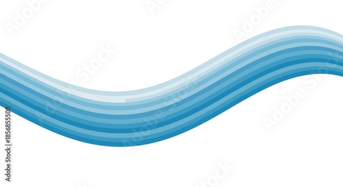 Abstract blue wavy stripes background, fluid motion, modern design