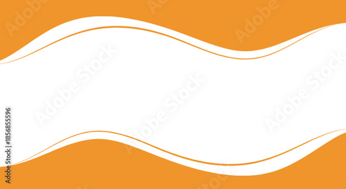Orange and White Abstract Wavy Background with Copy Space