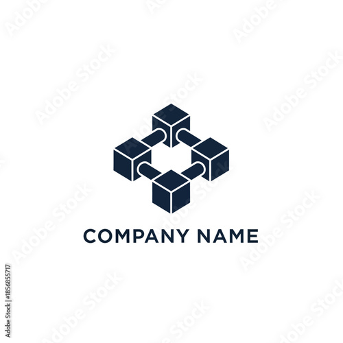 Corporate Logo Design with Cubes Symbol.
