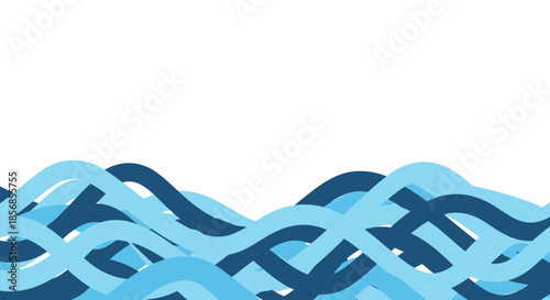 Abstract Blue Waves Flowing Pattern - Minimalist Water Surface Background