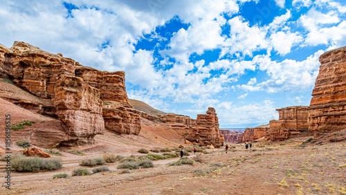 Charyn Canyon, Valley of Castles. The excellence of Kazakhstan. Panorama of natural unusual landscape