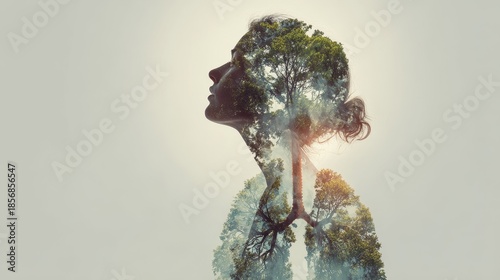 green trees inside human lungs