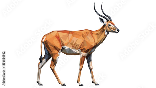 Geometric polygonal antelope design: modern wildlife art trend