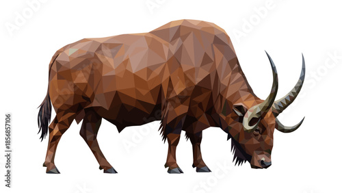 Polygon bison: geometric wildlife art in modern style