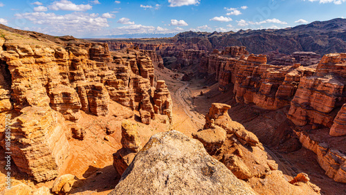 Charyn Canyon, Valley of Castles. The excellence of Kazakhstan. Panorama of natural unusual landscape