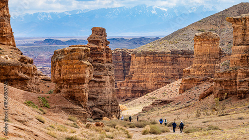 Charyn Canyon, Valley of Castles. The excellence of Kazakhstan. Panorama of natural unusual landscape