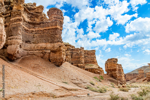 Charyn Canyon, Valley of Castles. The excellence of Kazakhstan. Panorama of natural unusual landscape