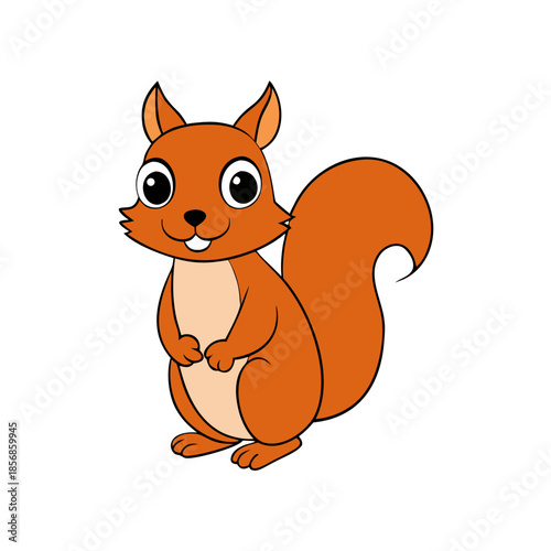 Cute squirrel watching butterfly in tree