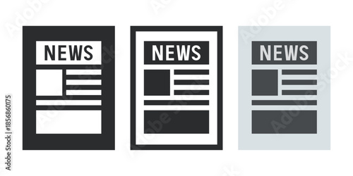 Newspaper icon icon set. Vector flat icons isolated on white background.