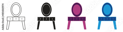 Dressing Table icon set, vector illustration.
