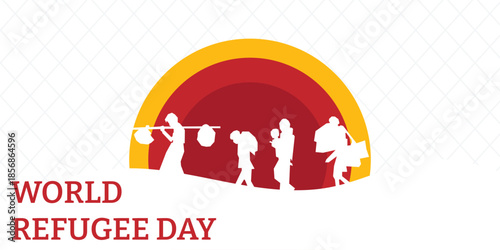World refugee day background. Refugee template banner