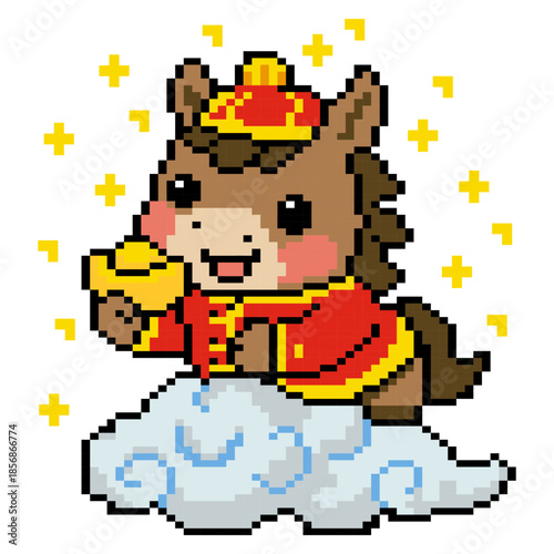 Pixel Zodiac Horse Cloud Ride