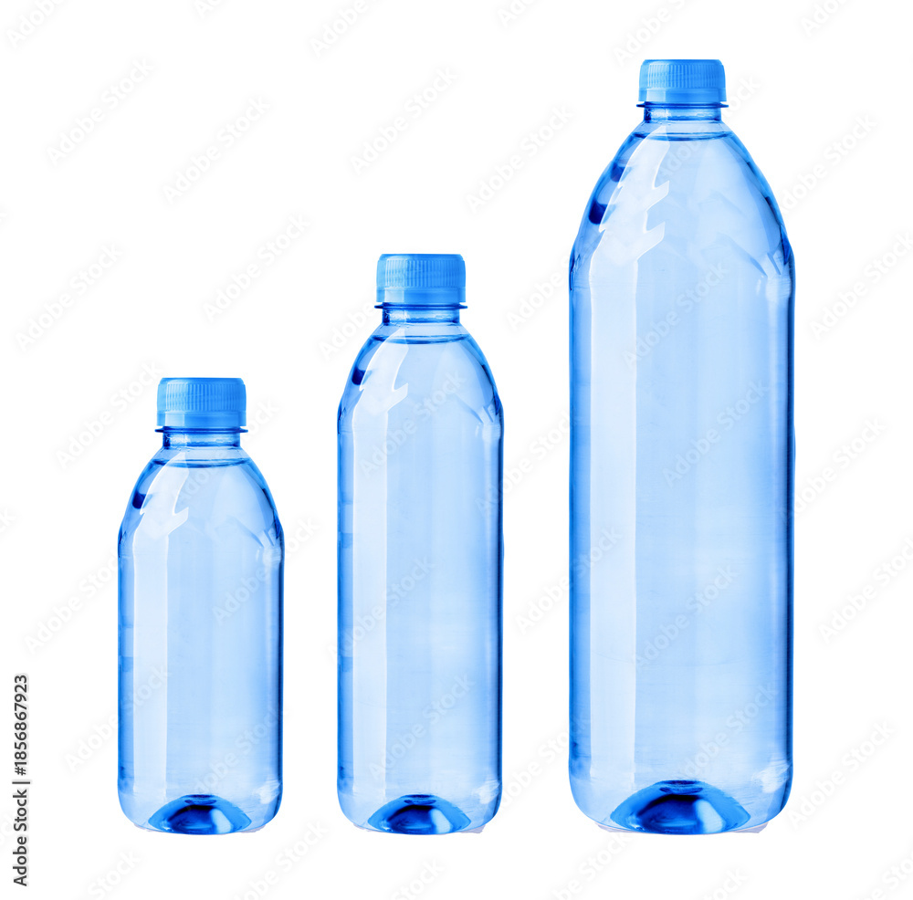 Naklejka premium Plastic water bottles providing hydration on transparent background