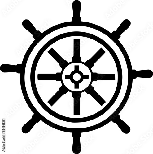 ship wheel steering icon vector illustration
