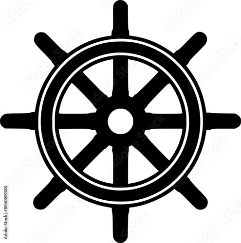 ship wheel steering icon vector illustration
