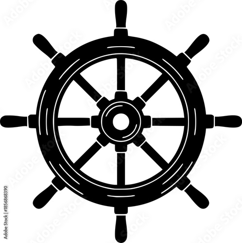 ship wheel steering icon vector illustration
