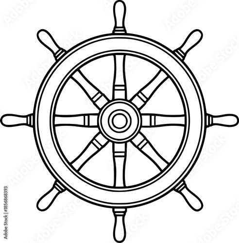 ship wheel steering icon vector illustration
