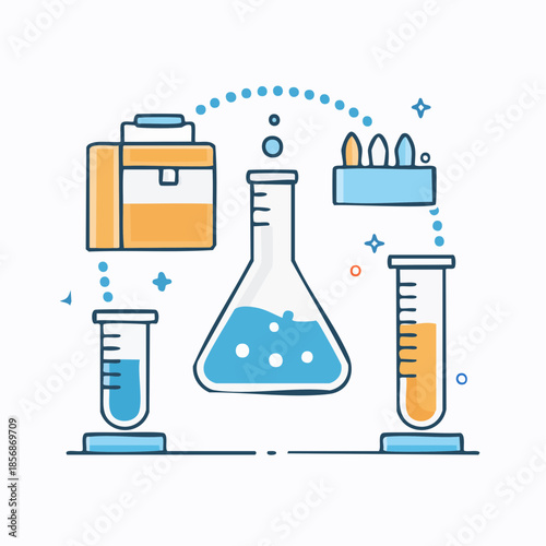 Pack d'Icônes vectorielles de laboratoire – style minimaliste et scientifique