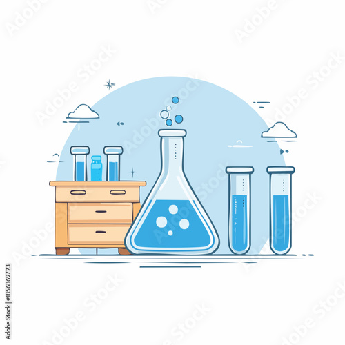 Pack d'Icônes vectorielles de laboratoire – style minimaliste et scientifique