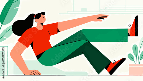 Person doing exercise indoors