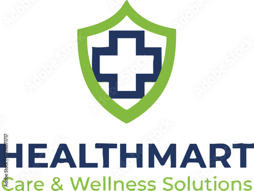 PrintHealthmart logo with shield and cross symbol for medical care and wellness solutions