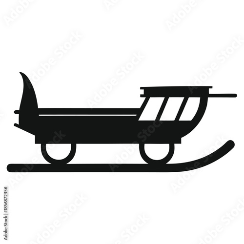 Antique cargo sledge silhouette minimal