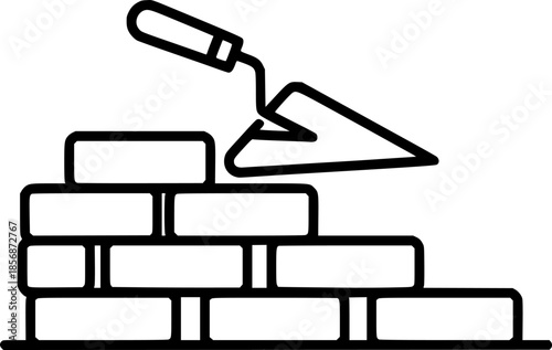 bricks trowel icon vector illustration

