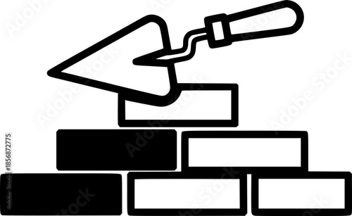 bricks trowel icon vector illustration
