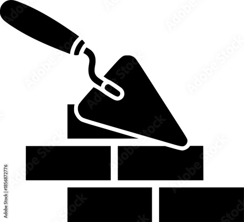 bricks trowel icon vector illustration
