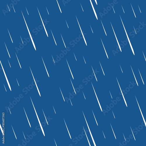 rain seamless pattern design. Blue color pouring rain texture. Repeating falling water drops background. 