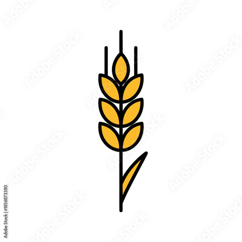 Simple Yellow Wheat Illustration Design Element.