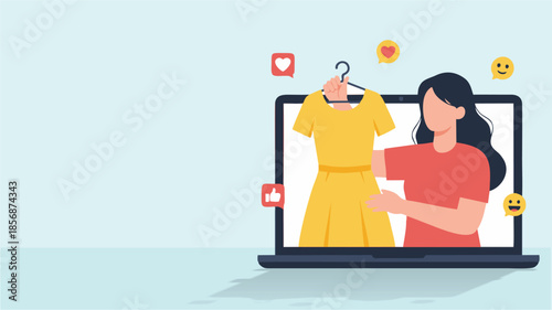 Online Shopping and Fashion E-Commerce Concept