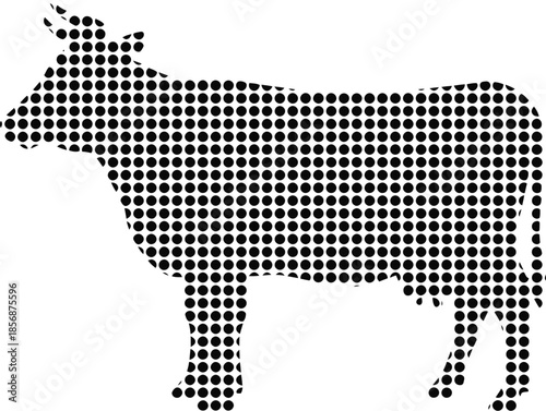 Farm Animal Cow Vector Illustration - Bovine Silhouette for Dairy Industry, Agriculture, and Organic Branding