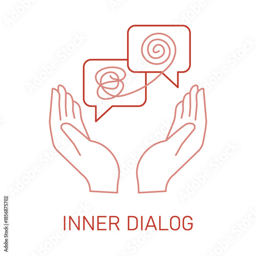 Internal Communication and Thought Process Line Icon