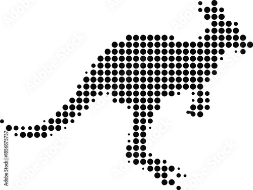 Australian Kangaroo Silhouette Vector - Wild Animal Graphic for Australia Travel and Wildlife Conservation Themes