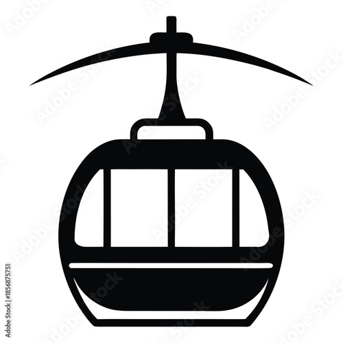 Vintage gondola lift silhouette minimal detail cable