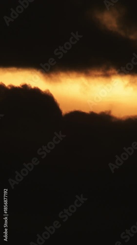 Clouds moving at sunset. Time Lapse. 4K Vertical