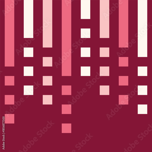 Modern Geometric Pink Pattern with Pixelated Raindrop Style Illustration Background
