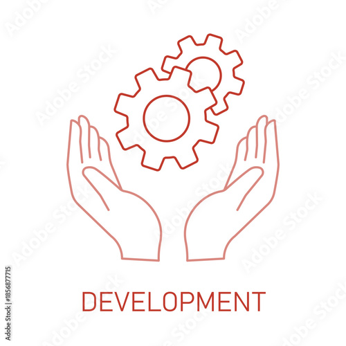Human Development Process and Improvement Line Icon