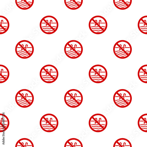 No swimming icon seamless pattern isolated on white background