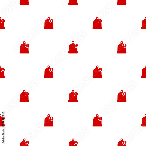 Notification bell seamless pattern isolated on white background