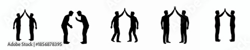Simple Silhouette High Five Celebration Cooperation Togetherness People Icon