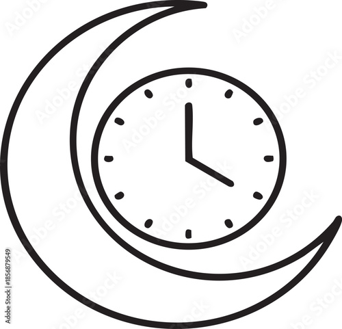 Vector illustration of a clock icon showing time