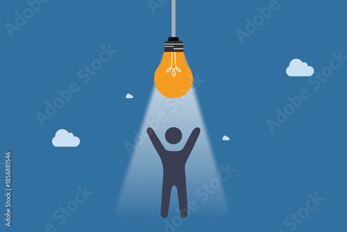 Innovation Concept With Lightbulb And Silhouette Achieving Bright Ideas For Business Growth