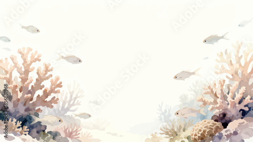 Underwater coral reef with fish