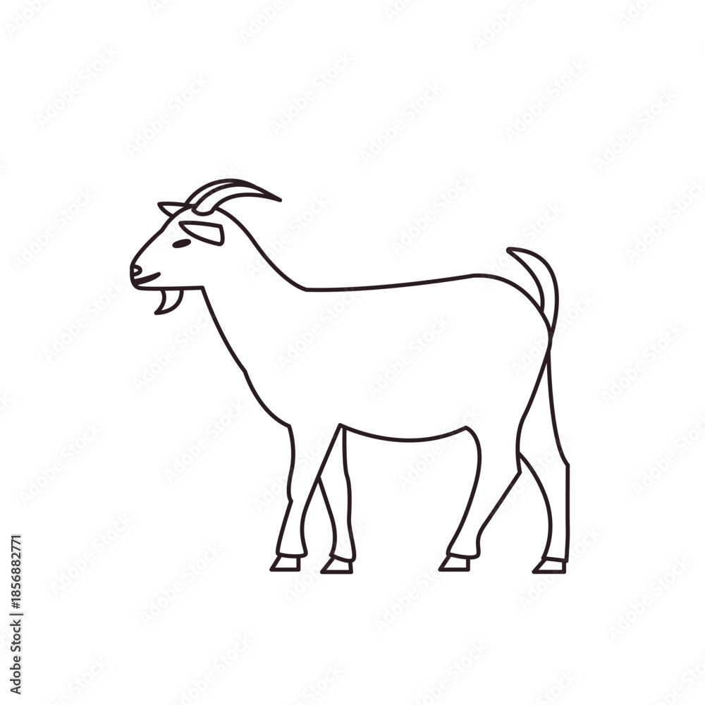 Obraz premium goat g.o.a.t. animal greatest of all time cute emoji symbol sign icon vector illustration isolated flat