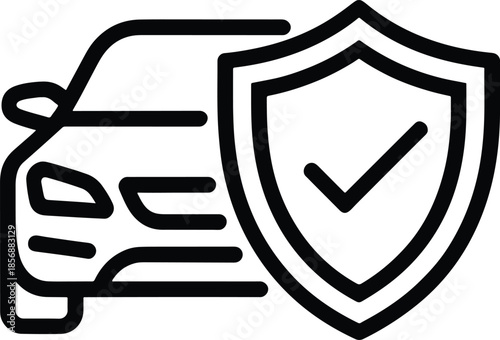 Car insurance security icon protection assurance