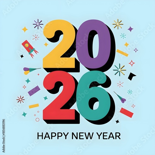 2026 new year card lettering 