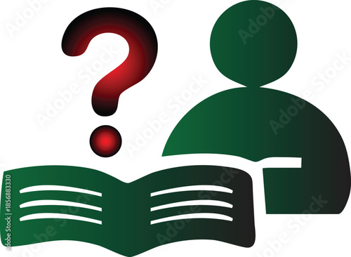 Curious learner asking questions about open book, symbolizing the pursuit of knowledge, education, and the process of discovery, with a hint of mystery