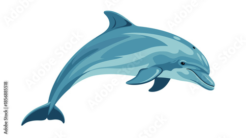 Playful Blue Dolphin Illustration, Ocean Life, Marine Mammal, Nautical Theme, Conservation, Symbol of Intelligence, isolated on transparent background